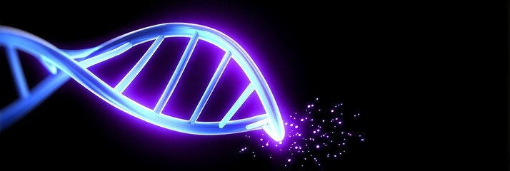 Poster - The Code of Life Unfurled: An AI Generated - A glowing DNA double helix, symbolizing genetics, life, science, innovation, and the future