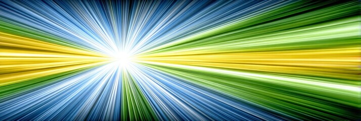 Poster - Vibrant Abstract Color Burst Background - Symbolizing energy, growth, speed, light, and optimism, this abstract features a dynamic color explosion of blues, greens