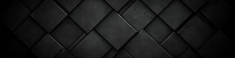 Poster - Abstract dark geometric background with modern metal squares arranged in a diagonal pattern for design or presentation purposes