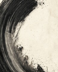 Poster - Abstract Ink Brushstroke on Paper Texture Close Up Artistic Expression Minimalist Style Graphic Resource