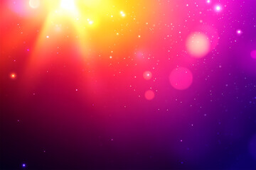 Aufkleber - Abstract vibrant gradient backdrop featuring a smooth transition of colors with light flares and sparkling bokeh effects for various graphic designs.