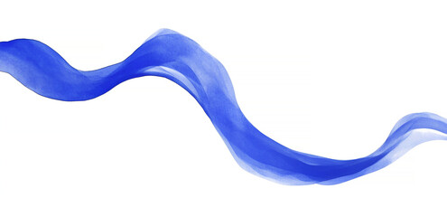 Aufkleber - Abstract blue ribbon element with a watercolor effect flowing gracefully on a clean white background
