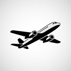 Poster - Modern airplane aviation icon desidn, Flight transport symbol. Travel illustration