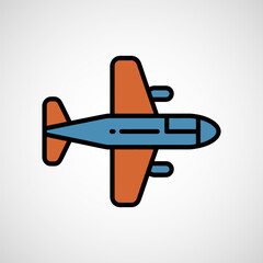 Poster - Modern airplane aviation icon desidn, Flight transport symbol. Travel illustration