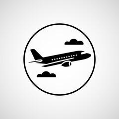 Poster - Modern airplane aviation icon desidn, Flight transport symbol. Travel illustration