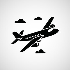 Poster - Modern airplane aviation icon desidn, Flight transport symbol. Travel illustration