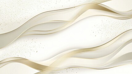 Poster - Abstract Cream and Gold Waves Background Graphic Design Element Elegant Luxury Style Neutral Tones Studio Shot