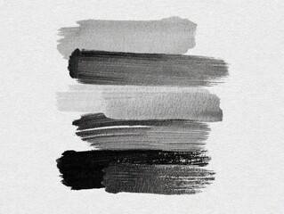 Poster - Abstract watercolor brush strokes in grayscale tones on textured paper for artistic backgrounds and design elements studio shot