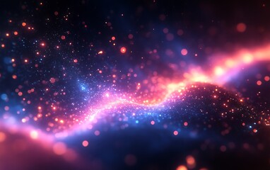 Wall Mural - Abstract swirling nebula of glowing particles.