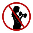 © Evgenia - Weight lifting prohibited for pregnant woman. Pictogram