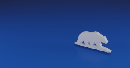 Poster - Isolated realistic white wild bear symbol with shadow. Located on the right side of the scene. 3d illustration on transparent background