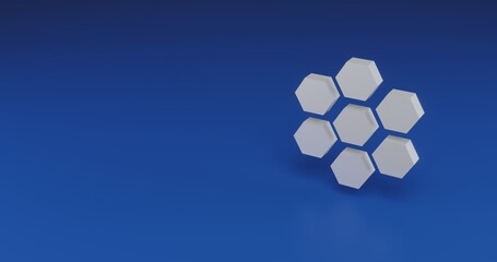 Poster - Isolated realistic white hive symbol with shadow. Located on the right side of the scene. 3d illustration on transparent background