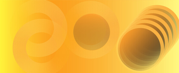 Poster - Abstract orange color background with circles. Dynamic shapes composition. Vector illustration