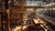 © djatinako - Sunbeams Illuminate Industrial Steel Factory Interior