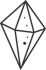 Poster - Minimalist illustration featuring hand drawn diamond shape with simple black lines and dots, creating a clean, modern aesthetic on a white background