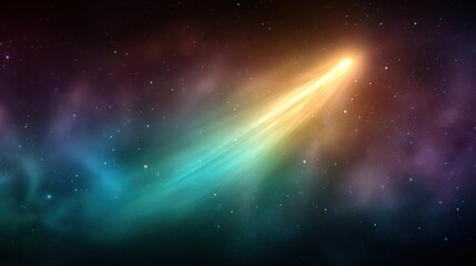 Aufkleber - Glowing comet trail with cosmic particles in a vibrant deep space sky, perfect for tech, science or astronomy visuals.