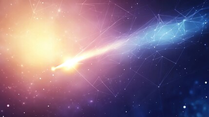 Aufkleber - Low-poly comet shooting through digital space, perfect for tech and data visuals.