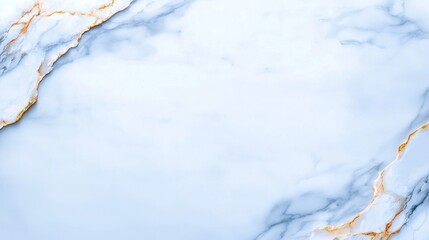 Aufkleber - Elegant white and blue marble surface with golden veins