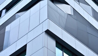Poster - modern architectural facade with geometric patterns.