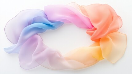 Poster - Soft pastel fabric creates a vibrant and colorful circular design