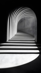 Poster - Monochromatic Archway with Steps and Light Play