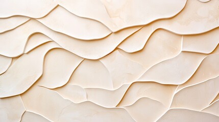Poster - Cream colored abstract wall design shows layered organic shapes