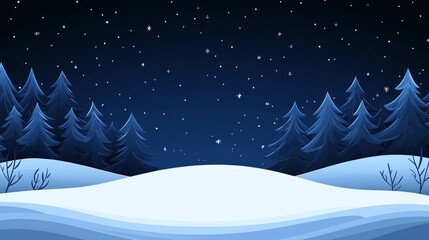Poster - A serene winter landscape with snow covered hills