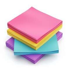Poster - Stacked colorful sticky notes on a white background.