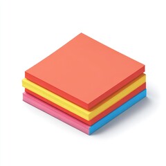Poster - Colorful sticky notes stacked in an isometric view.