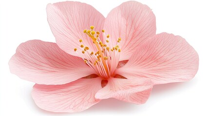 Poster - Detailed close up photograph of a delicate pink blossom