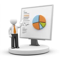 Aufkleber - presenting data analysis on a large display screen.