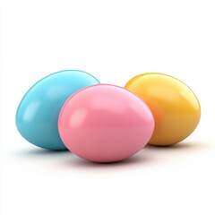 Poster - Three colorful easter eggs against a white background.