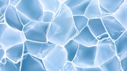 Poster - Ice blue crystalline structure with white translucent edges