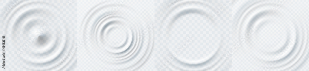 Ripple, splash water waves surface from drop isolated on transparent ...