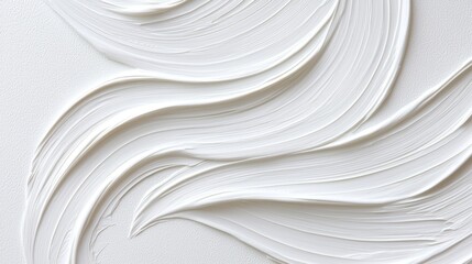Fototapete - White paint strokes create a smooth and textured wave