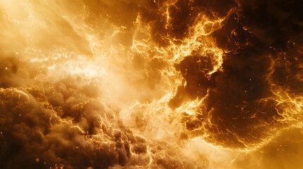Aufkleber - A mesmerizing blend of fiery oranges and deep blacks captures the chaos of a cosmic explosion.