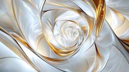 Aufkleber - Abstract swirling pattern of light blue and golden hues, creating an elegant and sophisticated visual effect.