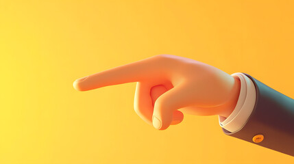 Poster - A stylized hand pointing with a vibrant yellow background, evoking a sense of direction and focus.
