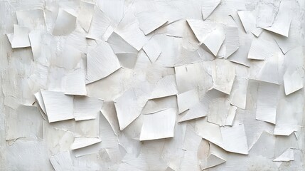 Poster - Abstract White Texture Modern Art Painting White Geometric Shapes Minimalist Background Design Contemporary Wall Decor Elegant Home Decor Stylish Interior      
