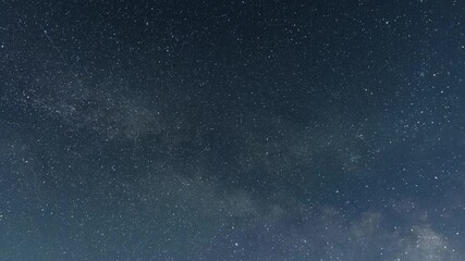 Wall Mural - beautiful night sky time lapse with milky way galaxy on dark sky. starry night background.