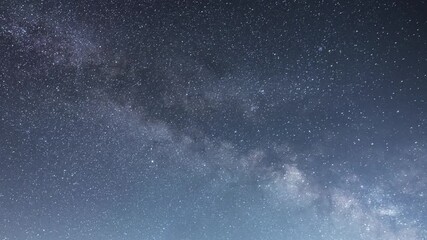 Wall Mural - beautiful night sky time lapse with milky way galaxy on dark sky. starry night background.