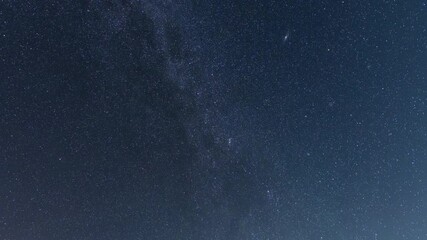 Wall Mural - beautiful night sky time lapse with milky way galaxy on dark sky. starry night background.