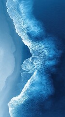 Poster - Foamy Sea Swirl Pattern on Wet Sand Showcasing Natural Symmetry and Minimal Contrast