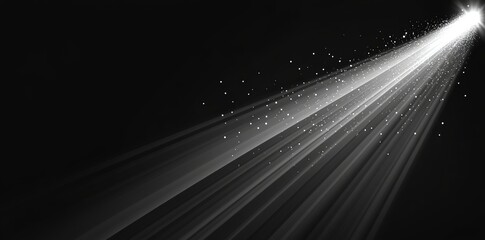 Poster - A dramatic burst of light beams radiating from a central point against a dark background. creating a captivating visual effect suitable for artistic or atmospheric use