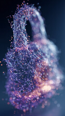 Poster - abstract image of interconnected glowing particles, creating a dynamic and ethereal visual effect, s