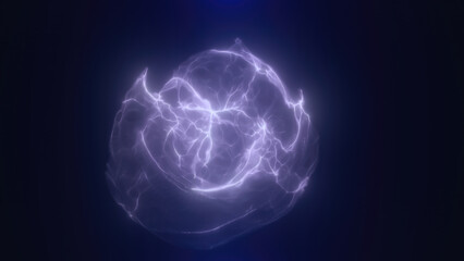 Poster - Abstract blue fluid-like shape with a glowing effect on a dark background
