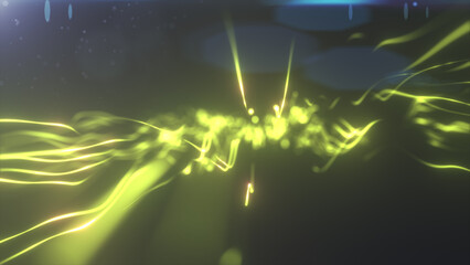 Poster - dynamic abstract green light trails conveying energy, speed, and futuristic technology