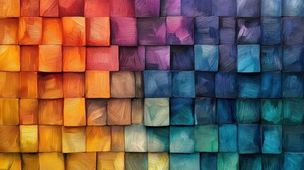 Aufkleber - Abstract colorful cube mosaic pattern background texture.