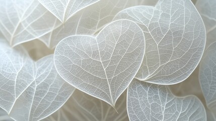 Poster - translucent white leaves forming a heart shape