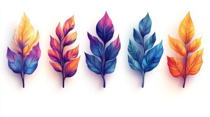 Poster - the stark black background serves as a canvas for illustrated leaves to exhibit their vibrant colors